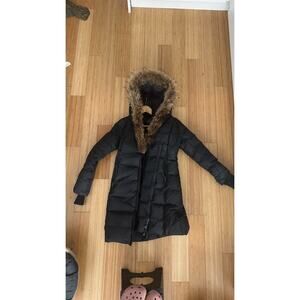 Mackage Kay Black Down Puffer Parka with Fur Trim | Women’s